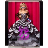 Mattel Barbie Signature Sammelpuppe zum 65. Jubiläum mit blonden Haaren und schwarz-weißer Robe 