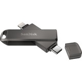 SanDisk iXpand Luxe 256 GB, USB-Stick schwarz, USB-C 3.2 Gen 1, Apple Lightning Connector