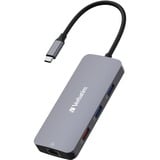 Verbatim USB-C Pro Multiport-Hub CMH-09, 9 Port , Dockingstation grau, HDMI, RJ-45, 3x USB-A, 2x USB-C, SD, microSD