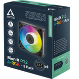 ARCTIC BioniX P14 A-RGB, Gehäuselüfter schwarz/weiß, 3er Pack, 140 mm