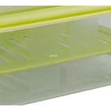 Emsa CLIP & GO Sandwichbox XL 1,3 Liter, Lunch-Box transparent/grün, mit Gittereinsatz für 2. Ebene