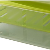 Emsa CLIP & GO Sandwichbox XL 1,3 Liter, Lunch-Box transparent/grün, mit Gittereinsatz für 2. Ebene