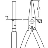 KNIPEX Flachzange 20 01 160, Greifzange rot, gezahnte Griffflächen