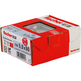 fischer Spanplattenschraube PowerFast 5,0 x 60 Senkkopf PZ 100 Stück, Teilgewinde, nicht rostender Stahl A2