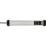 Brennenstuhl Premium-Alu-Line Steckdosenleiste 8-fach schwarz/aluminium, 3 Meter Kabel, mit Sicherheitsschalter