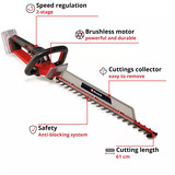 EINHELL Professional Akku-Heckenschere GP-CH 18/61 Li BL-Solo, 18Volt rot/schwarz, ohne Akku und Ladegerät