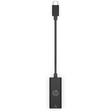 HP USB Adapter, USB-C Stecker > RJ-45 Buchse schwarz, 10cm, Gigabit LAN 10/100/1.000 Mbit/s