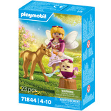 PLAYMOBIL 71844 Magic Unicorns: Goldenes Einhornfohlen mit Fee, Konstruktionsspielzeug 