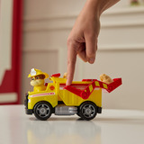 Spin Master Paw Patrol Fire Rescue - Rubbles Rettungs-Truck, Spielfahrzeug mit Schaufel und Geschossen sowie Rubble Hundefigur