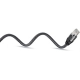 goobay Ethernet-Kabel USB-A 3.2 Gen1 Stecker > RJ-45 Stecker, LAN-Adapter schwarz/silber, 1 Meter