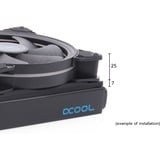 Alphacool Shroud & Entkopplung 140mm (7mm stark), Einbaurahmen schwarz, inkl. 4x M3x37mm Schrauben