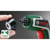 Bosch Akkuschrauber IXO 7 Bit-Set 3,6Volt grün/schwarz, Li-Ionen Akku 2,0Ah, 32-teiliges Schrauberbit-Set