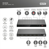 Digitus 8K HDMI Switch, 4x1 schwarz, mit Fernbedienung