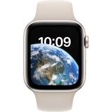 Apple Watch SE (2022), Smartwatch champagner, 44mm, Sportarmband, Aluminium-Gehäuse