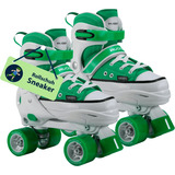 HUDORA Roller Skates Gr. 36-39, Rollschuhe grün/weiß, Sneaker-Look