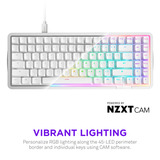 NZXT FUNCTION Elite MiniTKL, Gaming-Tastatur weiß, US-Layout, NZXT Swift