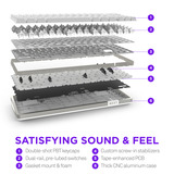 NZXT FUNCTION Elite MiniTKL, Gaming-Tastatur weiß, US-Layout, NZXT Swift