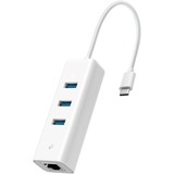TP-Link LAN-Adapter UE330C, USB 3.2 Gen1 USB-C > 3x USB-A + RJ-45 weiß, Gigabit Ethernet
