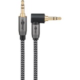 goobay Plus Audio Verbindungskabel AUX 3,5mm stereo, 90° schwarz/silber, 0,5 Meter, abgewinkelt