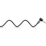 goobay Plus Audio Verbindungskabel AUX 3,5mm stereo, 90° schwarz/silber, 0,5 Meter, abgewinkelt