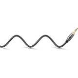 goobay Plus Audio Verbindungskabel AUX 3,5mm stereo, 90° schwarz/silber, 0,5 Meter, abgewinkelt