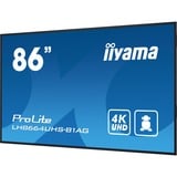iiyama ProLite LH8664UHS-B1AG, Public Display schwarz (matt), UltraHD/4K, IPS, Lautsprecher