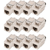 Digitus Keystone-Modul Cat. 8.1, geschirmt, 12 Stück silber, werkzeugfreier Montageanschluss