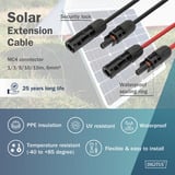 Digitus Solarkabel Verlängerung Ø 6mm² PV 1.500Volt 2x 15 Meter - 1x rot, 1x schwarz, MC4-Stecker / -Buchse