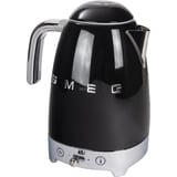 SMEG 50's Style Wasserkocher KLF04BLEU schwarz (glänzend), 2.400 Watt, 1,7 Liter, 7 Tassen
