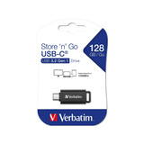 Verbatim Store 'n' Go USB-C 128 GB, USB-Stick schwarz/grau, USB-C 3.2 Gen1