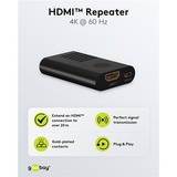 goobay HDMI-Signalverstärker 4K @ 60Hz, HDMI Verlängerung schwarz