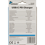 Inter-Tech Ladegerät Argus PD-2045, USB-C Charger schwarz, 1,80m Kabel, PD 3.0, 45 Watt