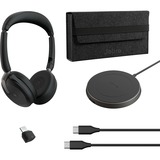 Jabra Evolve2 65 Flex Duo WLC, mit Ladepad, Headset schwarz, Stereo, Microsoft Teams, USB-C, Link380c