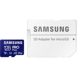SAMSUNG PRO Plus 128 GB microSDXC (2023), Speicherkarte blau, UHS-I U3, Class 10, V30, A2