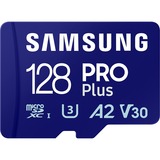 SAMSUNG PRO Plus 128 GB microSDXC (2023), Speicherkarte blau, UHS-I U3, Class 10, V30, A2