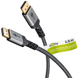 goobay Plus DisplayPort 2.0/2.1 Kabel, 16K @ 60Hz, 80 Gbit/s grau, 2 Meter