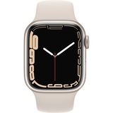 Apple Watch Series 7, Smartwatch silber/beige, 41 mm, Sportarmband, Aluminium-Gehäuse, LTE