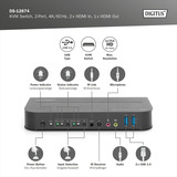 Digitus KVM Switch HDMI 2x1, KVM-Switch schwarz