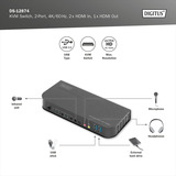 Digitus KVM Switch HDMI 2x1, KVM-Switch schwarz