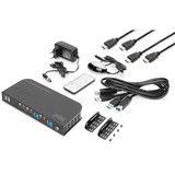 Digitus KVM Switch HDMI 2x1, KVM-Switch schwarz