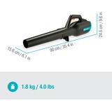 GARDENA Akku-Bläser Power-Jet 18V P4A solo, Laubbläser grau/türkis, ohne Akku und Ladegerät, POWER FOR ALL ALLIANCE