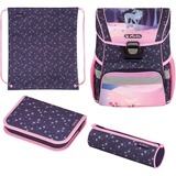 Herlitz Loop Plus Fantasy, Schulranzen lila/rosa, inkl. 16 tlg. Schüleretui, Faulenzermäppchen, Sportbeutel