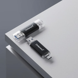 Intenso Twist Line 512 GB, USB-Stick anthrazit/transparent, USB-A 3.2 Gen 1, USB-C 3.2 Gen 1