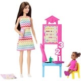 Mattel Barbie Lehrerin-Puppe mit Kleinkind-Puppe und Unterrichtszubehör 