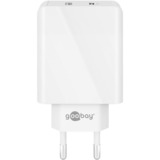 goobay Dual USB-C PD (Power Delivery) Schnellladegerät (28W) weiß