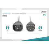 Digitus Netz-Verlängerungskabel schwarz, 1,20 Meter, Kaltgeräte-Buchse > Stecker