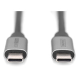 Digitus USB 3.2 Gen 1 Anschlusskabel USB-C > USB-C schwarz/grau, 1 Meter, PD, Laden mit bis zu 60 Watt