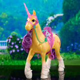 Spin Master Unicorn Academy - Einhorn Leaf, Spielfigur 28 cm groß, mit echter Mähne und Schweif, abnehmbarem Zaumzeug, Sattel und Bürste