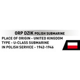 COBI ORP Dzik Polish Submarine, Konstruktionsspielzeug Maßstab 1:300