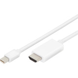 Digitus Adapterkabel mini DisplayPort > HDMI 4K weiß, 2 Meter